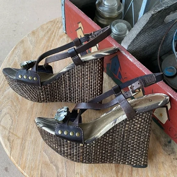 Sam Edelman Tate‎ Woven Wedge Heeled Sandals - Picture 6 of 11